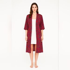 Elegant Red Paisley Women's Robe